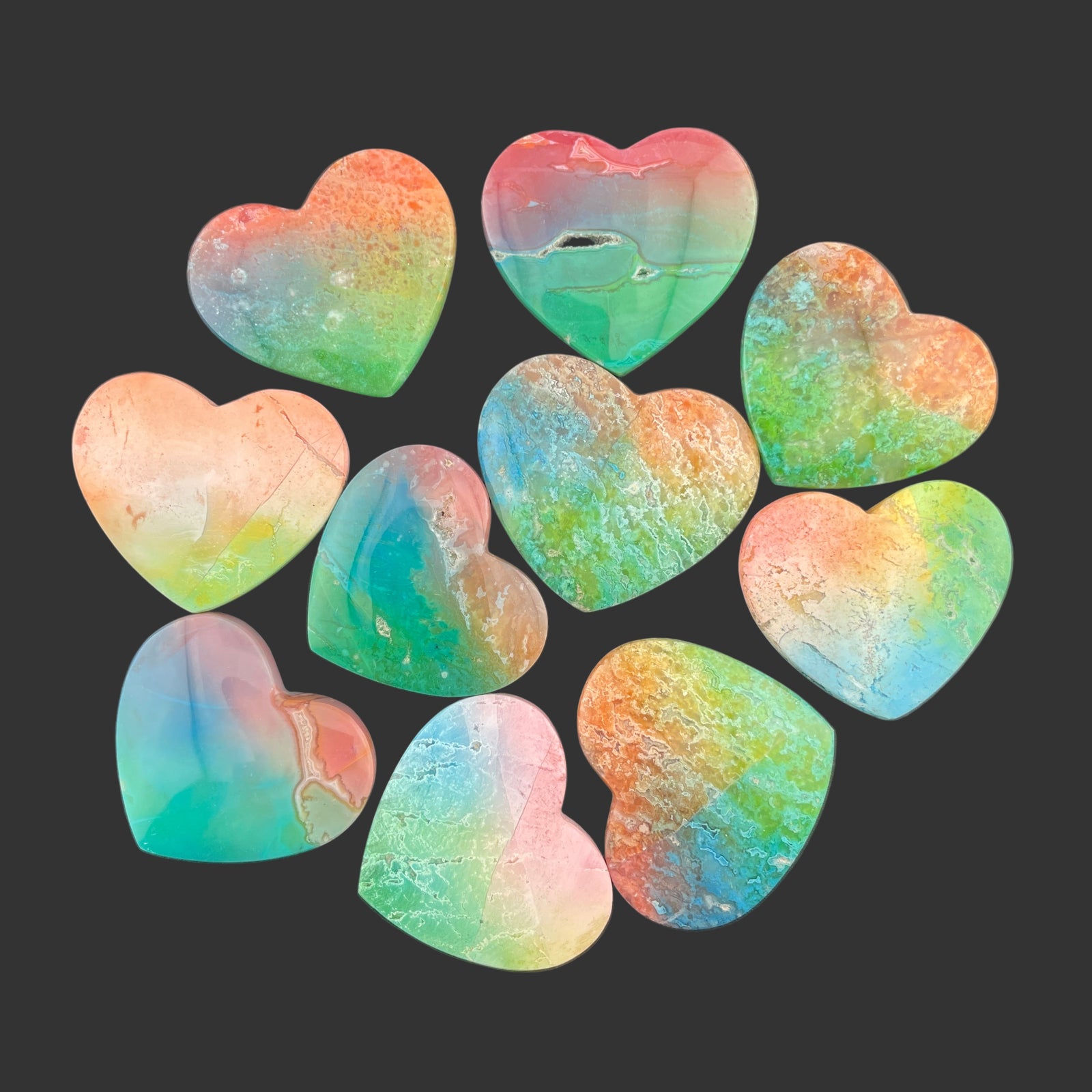 Rainbow-dyed White Lace Agate