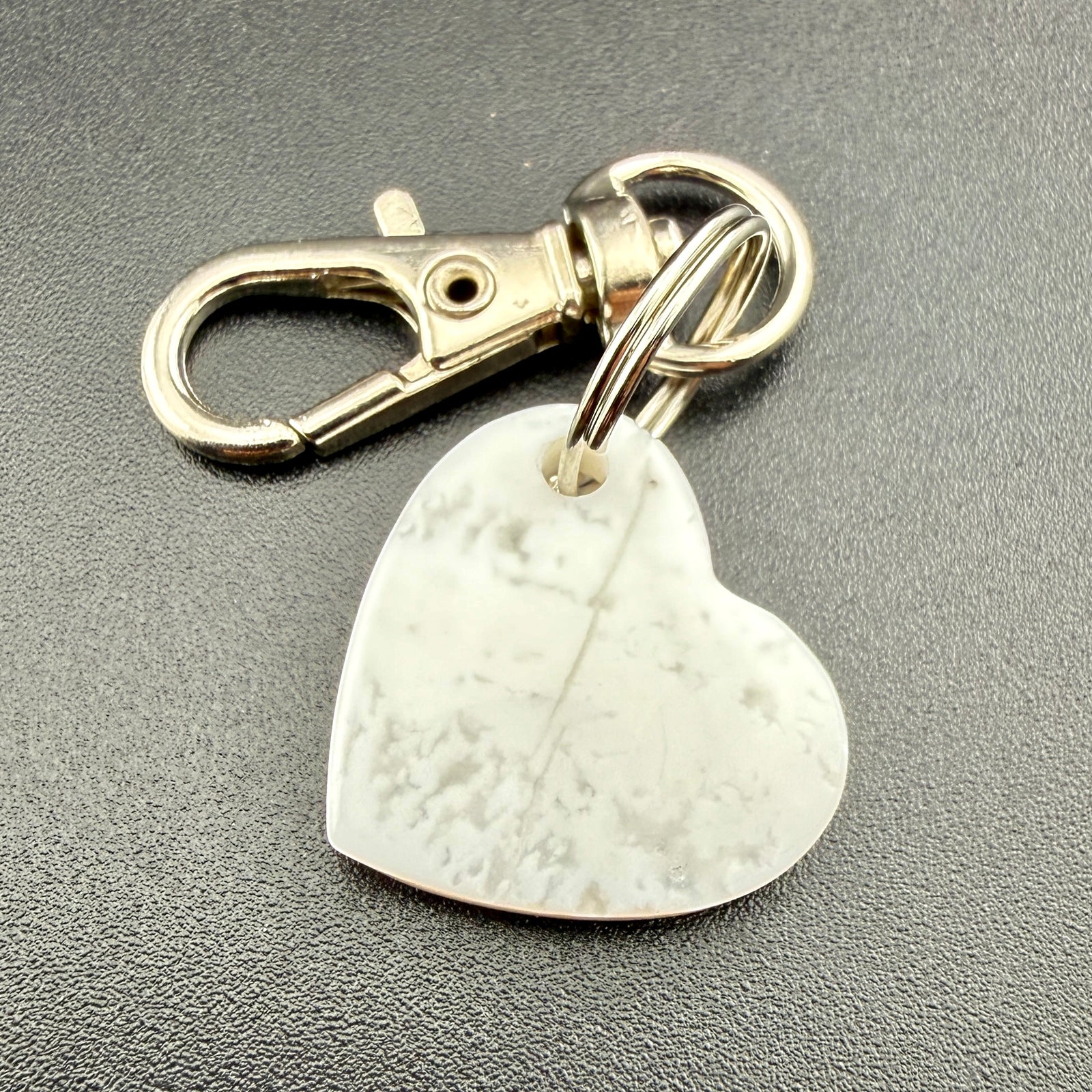 White Lace Agate Keychain