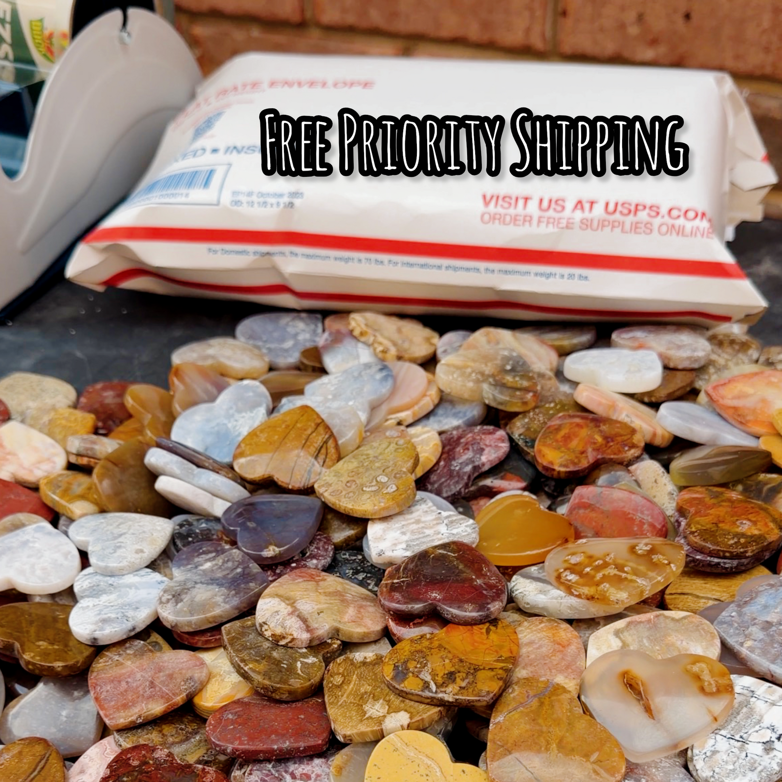 100 Large Stone Hearts – Halloween Candy Alternative Box