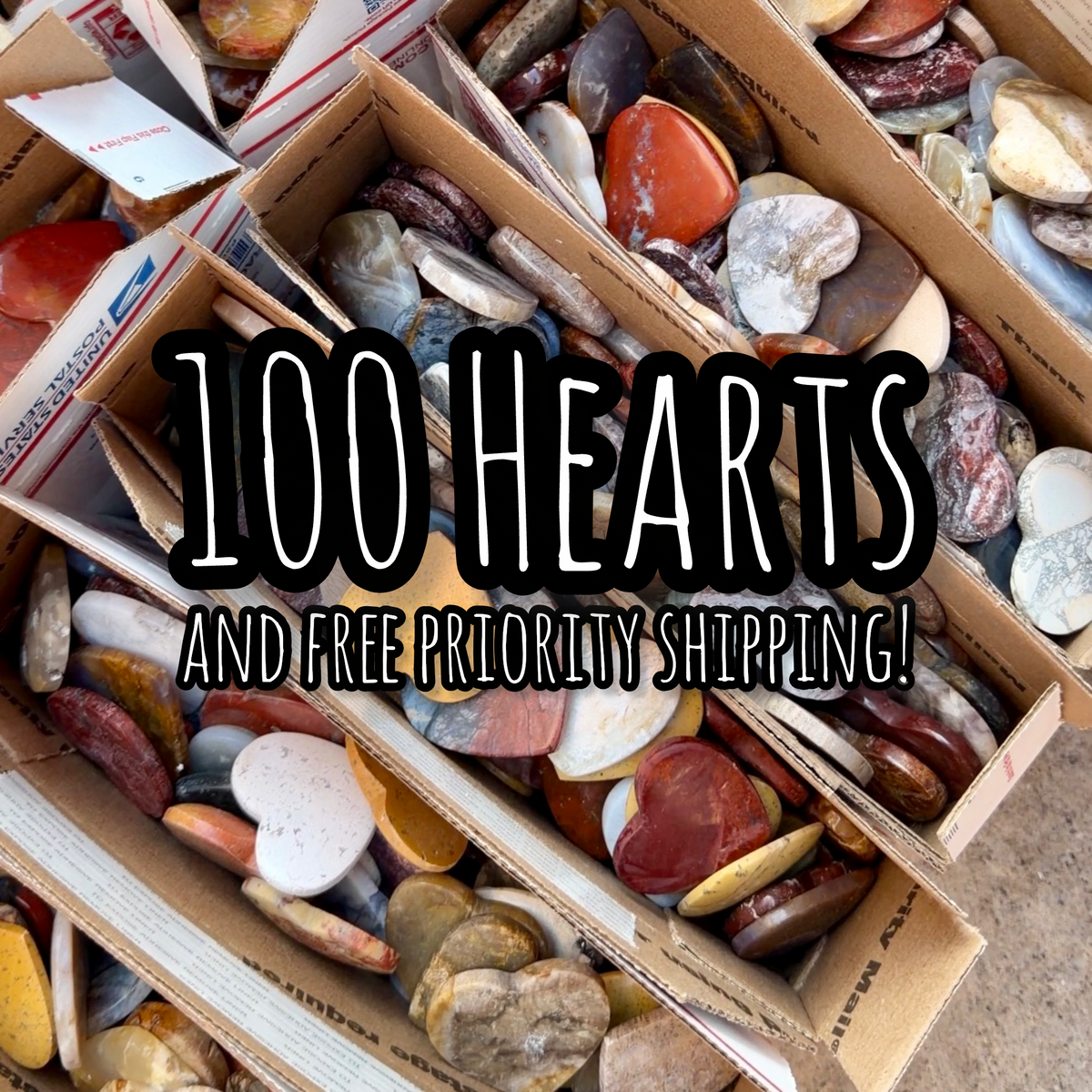 100 Large Stone Hearts – Halloween Candy Alternative Box